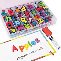 Joswisch Magnetic Letters kit 234 Pcs with Double-Side Magnet Board - Foam Alphabet Letters for Kids Fridge Magnet Spelling a