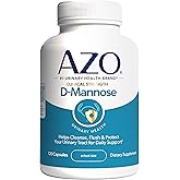 AZO D Mannose Urinary Tract Health, Cleanse, Flush & Protect The Urinary Tract, No.1 Pharmacist Recommended Brand, Clinical Strength, Non-GMO, 120 Count