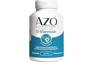 AZO D Mannose Urinary Tract Health, Cleanse, Flush & Protect The Urinary Tract, No.1 Pharmacist Recommended Brand, Clinical Strength, Non-GMO, 120 Count