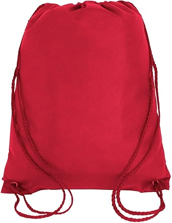 red drawstring backpack