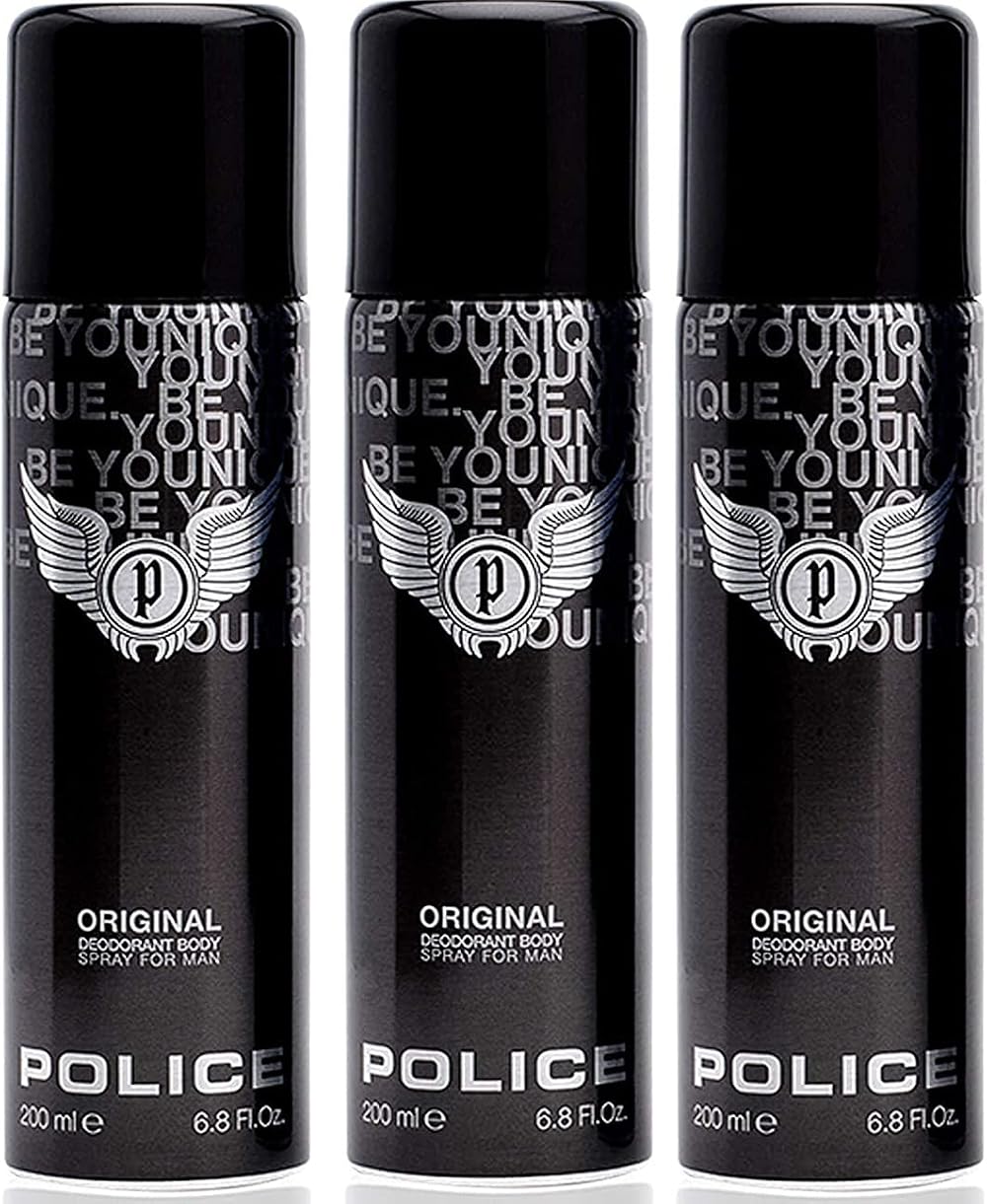 POLICE Original Mens Deodorant Body Spray 200ml 3 Pack Brand New