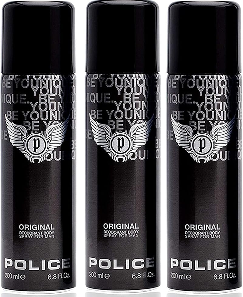 POLICE Original Mens Deodorant Body Spray 200ml 3 Pack Brand New