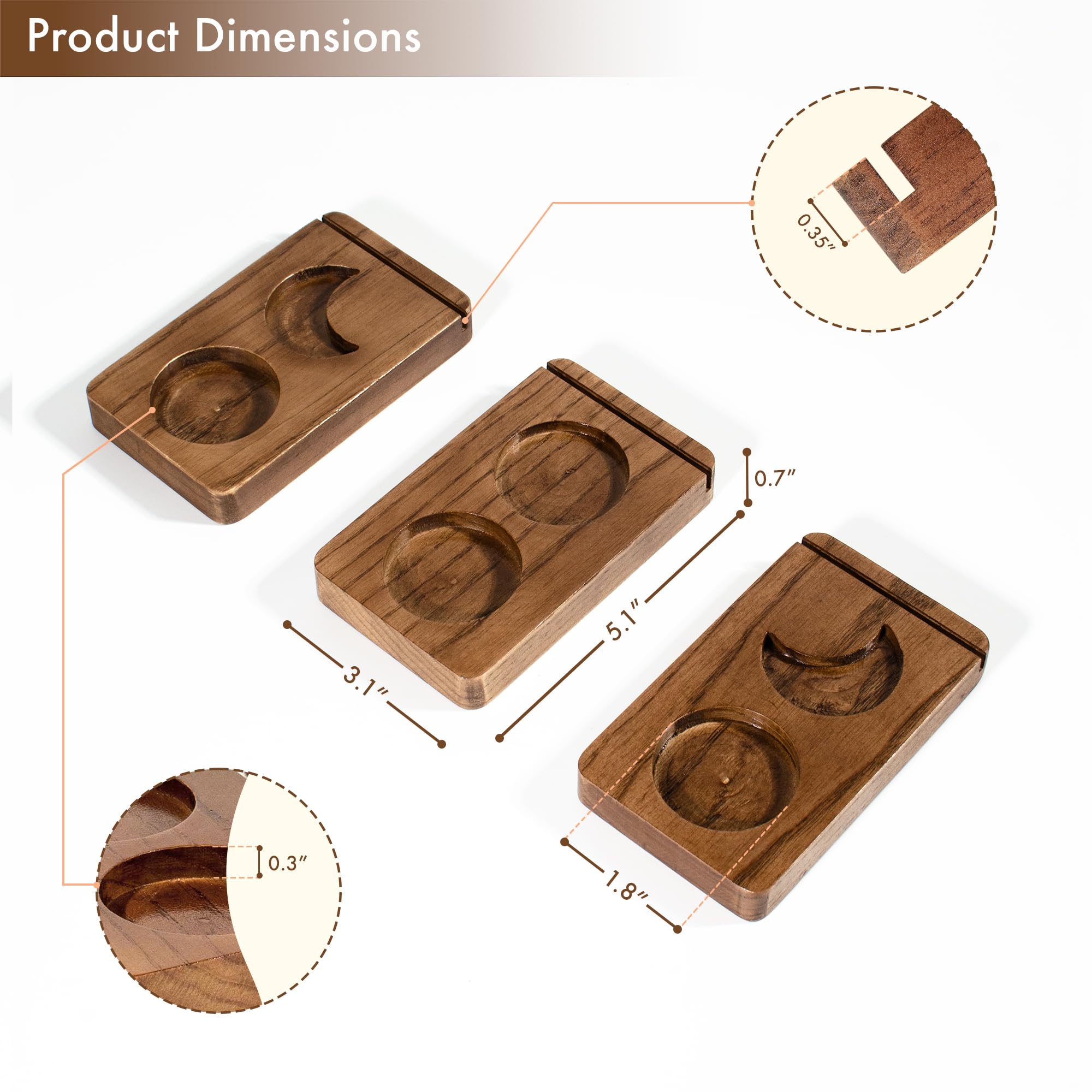 Kihomi Tarot Card Holder Stand Set - Oracle Card Display for Tarot Readings, Showcasing Different Decks, Tarot Gifts for Women - Witchcraft, Divination, Wiccan Supplies, and Altar Space (Moon Phase)