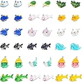 COGCHARGER 36 Pcs Resin Animal Pendants - Mini Sea Axolotl Tortoise Charms for Jewelry Making DIY Accessories