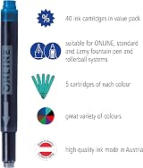 Online 40x Compatible Lamy Ink Cartridges Colourful 8 Box Pack view 2