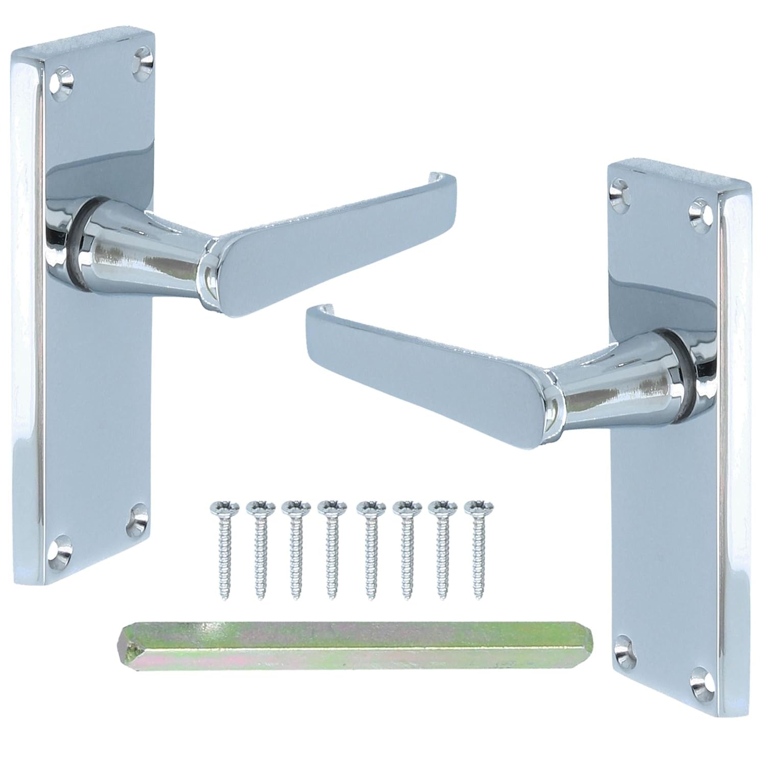 Pair Of Victorian Internal Straight Chrome Door Handles Amazon.co.uk
