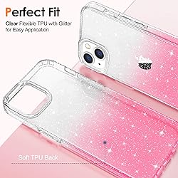 Hython for iPhone 15 Case Glitter, Cute Clear