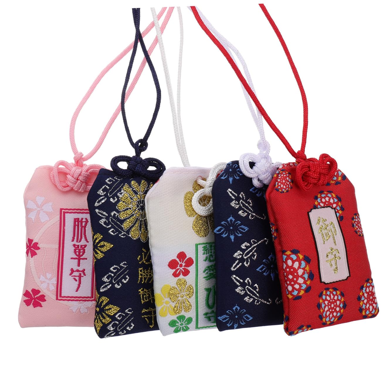 BESPORTBLE 5pcs Japanese Omamori Amulet Charm Blessing Bag for Health and Assorted style Japanese Style Bag for Family and Friends