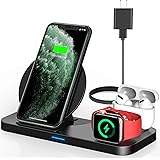Powlaken 3 in 1 Wireless Charging Station for Apple Products Compatible with Apple Watch Series Se 6 5 4 3 2, AirPods Pro 2, 