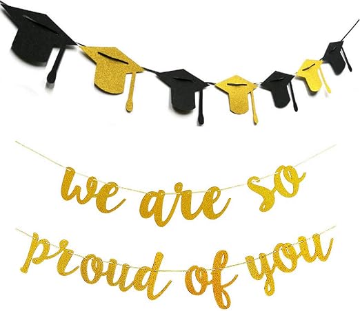 Amazon Com 2 In 1 Congrats Grad Banner We Are So Proud Of You