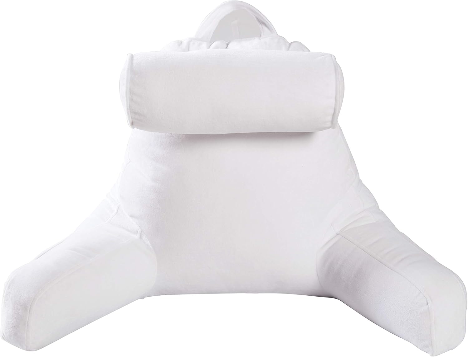 Cheer Collection TV and Reading Backrest Pillow with Detachable Neck Bolster Pillow and Washable Cover (White): Home & Kitchen