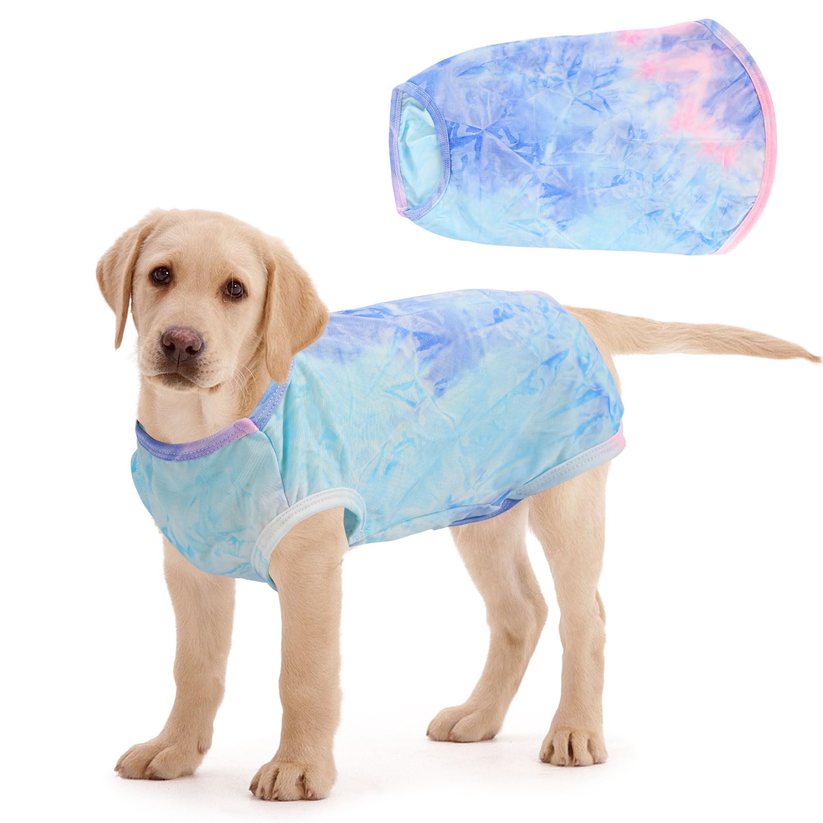 Mayoii Dog Cooling Vest, Small Dog Clothes for Summer, Light Weight Ice Silk Cooling Dog Coat (Pink，Blue, XL)