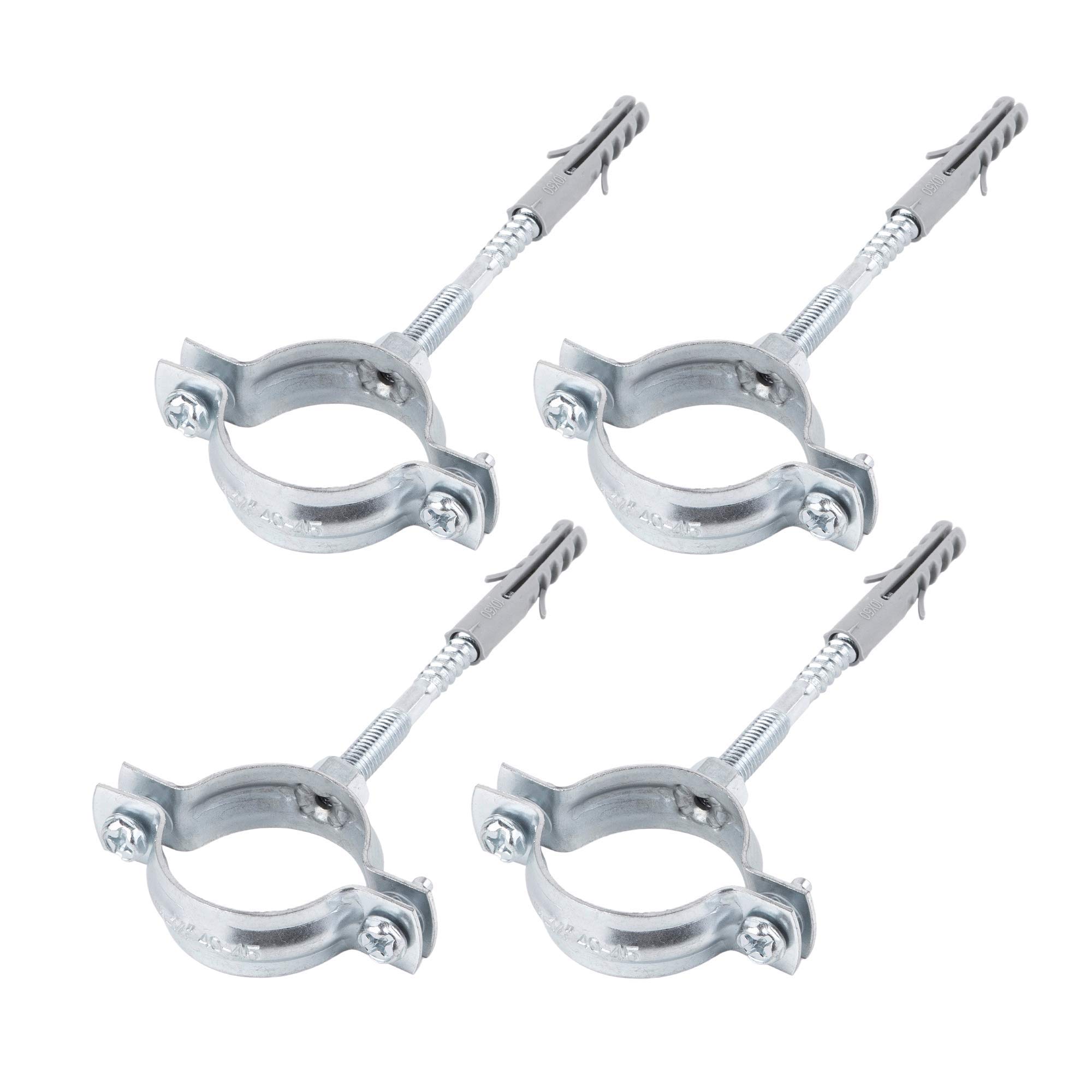 (Pack of 4 pcs) Metal Pipe Brackets Clips Clamps for Ø 40-45 mm Pipes (4)