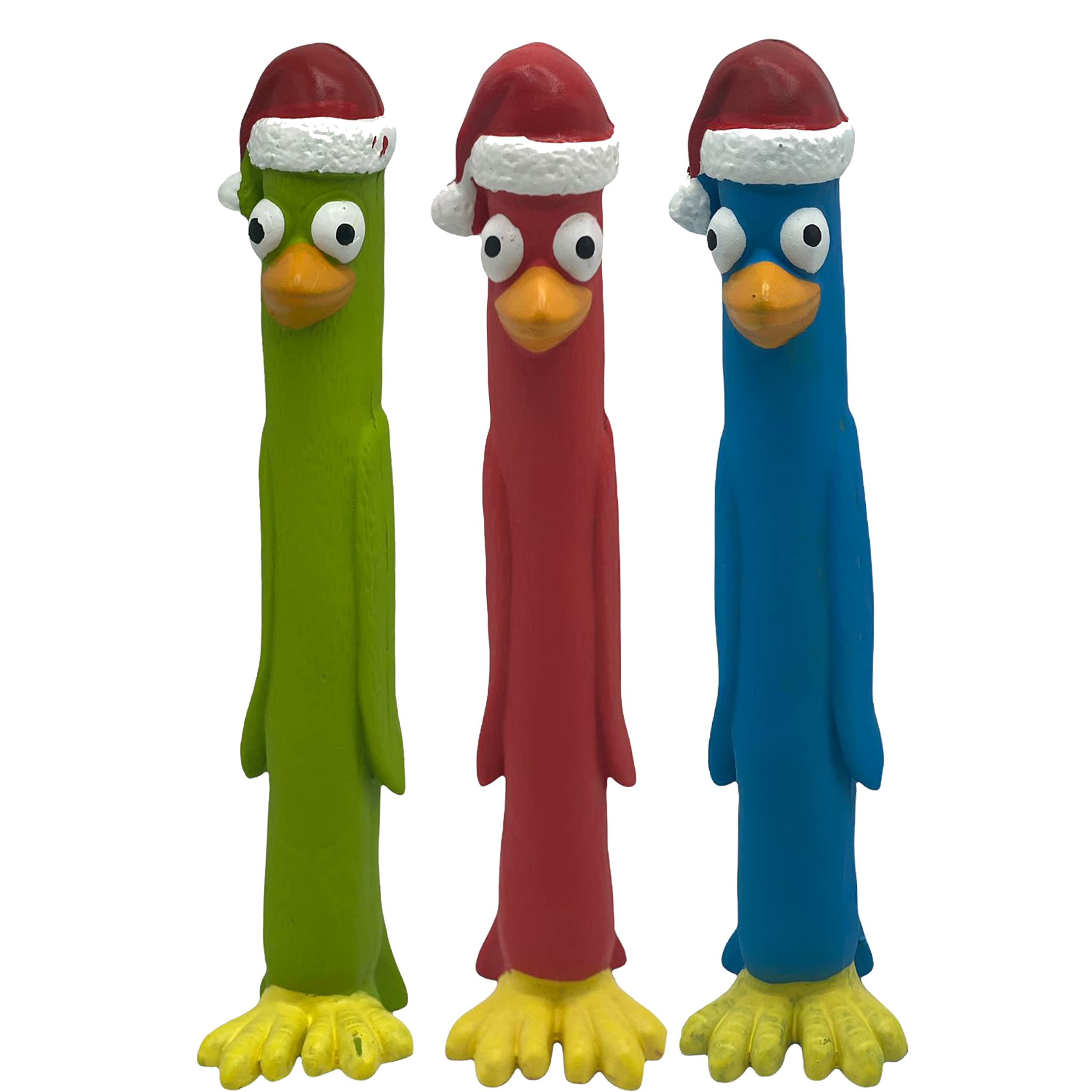 Dog Pack of 3 Interactive Christmas Pet Chew Toy Squeak Honking Latex Dog Toys Penguin and Reindeer Xmas Puppies Doggy Toys Xmas Gift Pack of 3 (Penguin)