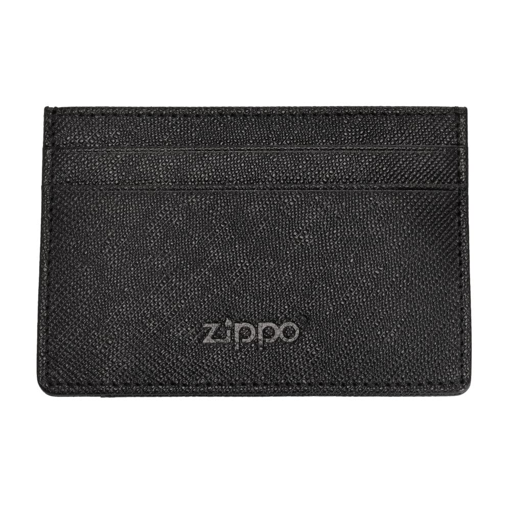 Zippo - Purse/Wallet for Women and Men, Saffiano Leather, Black, with RFID Protection, Money Clip, For Cards and Notes