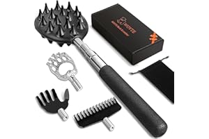 WOVTE Extendable Back Scratcher for Men Women with 4PCS Detachable Scratching Heads, Stocking Stuffers for Men Adults, Christmas Gifts for Men Women Dad Mom, White Elephant Gifts for Adults