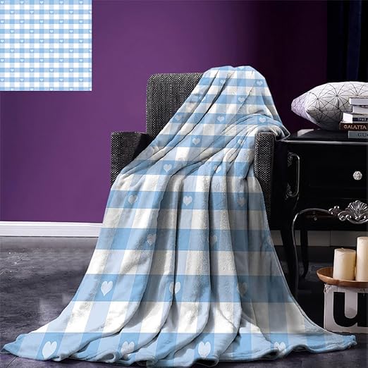 Amazon Com Luoiaax Checkered Throw Blanket Gingham Motif With