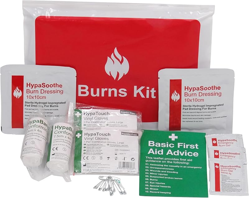 Safety First Aid Group HypaSoothe Burns First Aid Kit Small Vinyl Wallet Fully