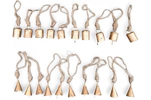 SIDDHIVINAYAK OVERSEAS Set of 20 Pieces Bells For Crafts Christmas Bells Small Bells Brass bells Vintage Rustic Chime Jingle Bell Cow Bells Christmas Tree Crafts Decoration Hanging Bell Sleigh Bells Noise Makers Witch Bells