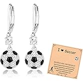 Easter Basket Stuffers - Volleyball/Soccer/Football/Basketball/Tennis Drop Sport Earrings for Women Hypoallergenic Earrings Jewelry Birthday Gifts for Sport Fans Game Day