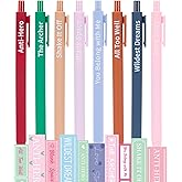 Taylor Gel Pens Gift Set of 8, Music Inspired Stationery Taylor Style Gifts Merch Birthday Party Favors for Women Girls Boys Students Teachers Nurse, Black Gel Ink Pens Office Supplies for Music Fans