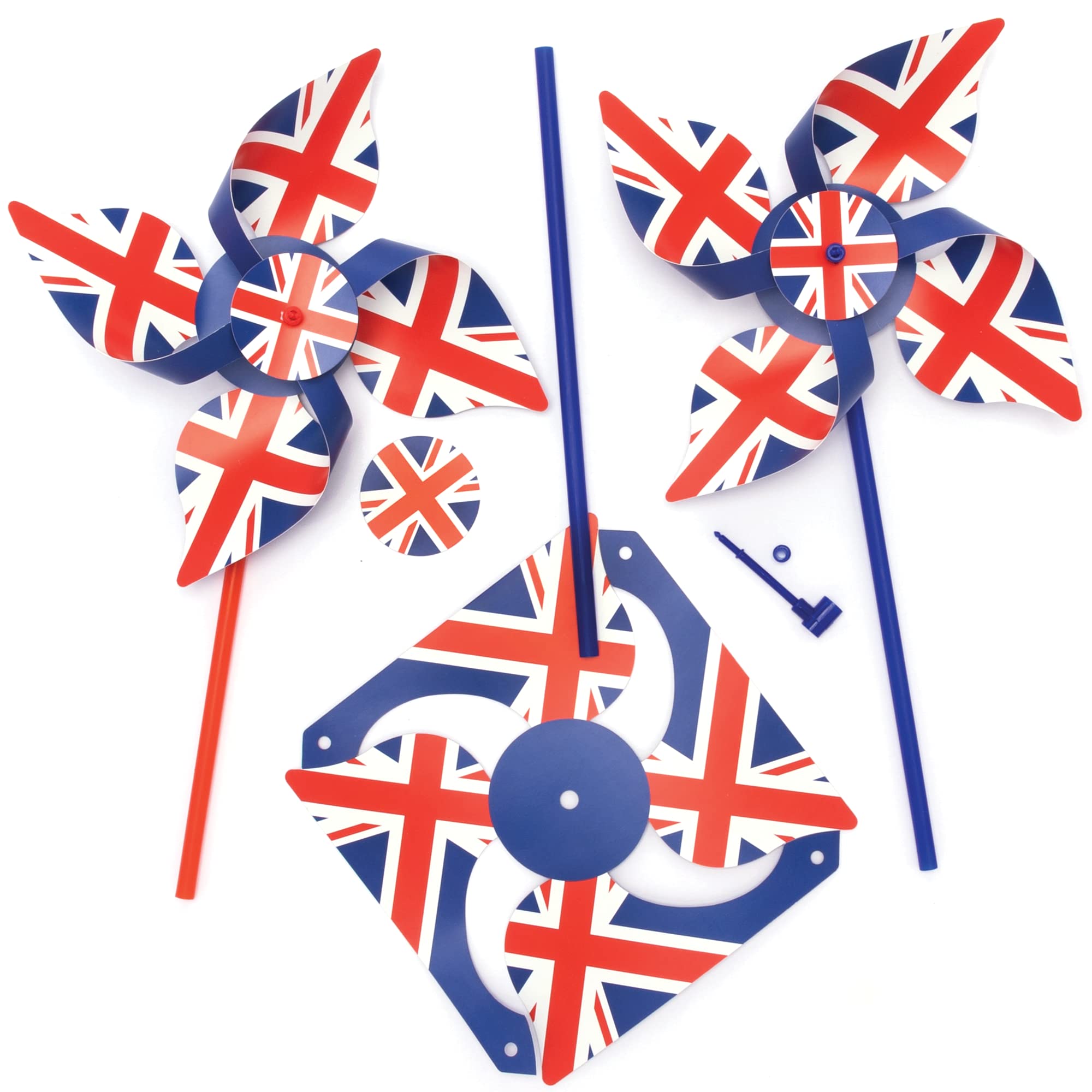 Baker Ross PJ130 Union Windmill Kit for VJ Day 80th Anniversary - Pack of 6, British Craft and Party Bag Filler for Kids