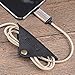 Amusent Cord Organizer Cord Taco Headphone Wrap Leather Wire Organizer Fastening Cable Ties Straps for Earbud Cable Organizer Genuine Leather (3 in 1 Packaging)