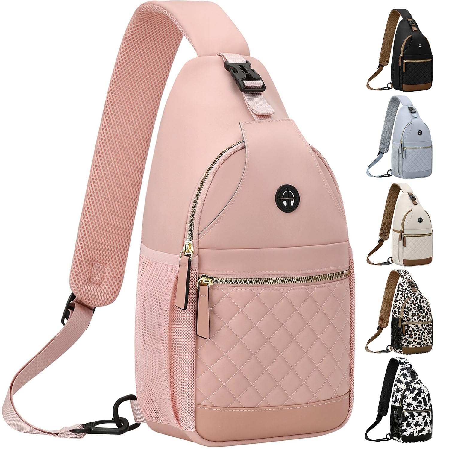 Photo 1 of Small Crossbody Purses Bags for Women Men Travel, Chest Sling Bag Women Casual Cross Body Bag for Woman Sling Backpack PInk