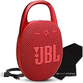 JBL Clip 5 Portable Bluetooth Speaker, IP67 Waterproof & Dustproof, Long-Lasting Battery - Red - Boomph's Comprehensive Ultimate Performance Cloth Solution for Your On-The-Go Sound Experience