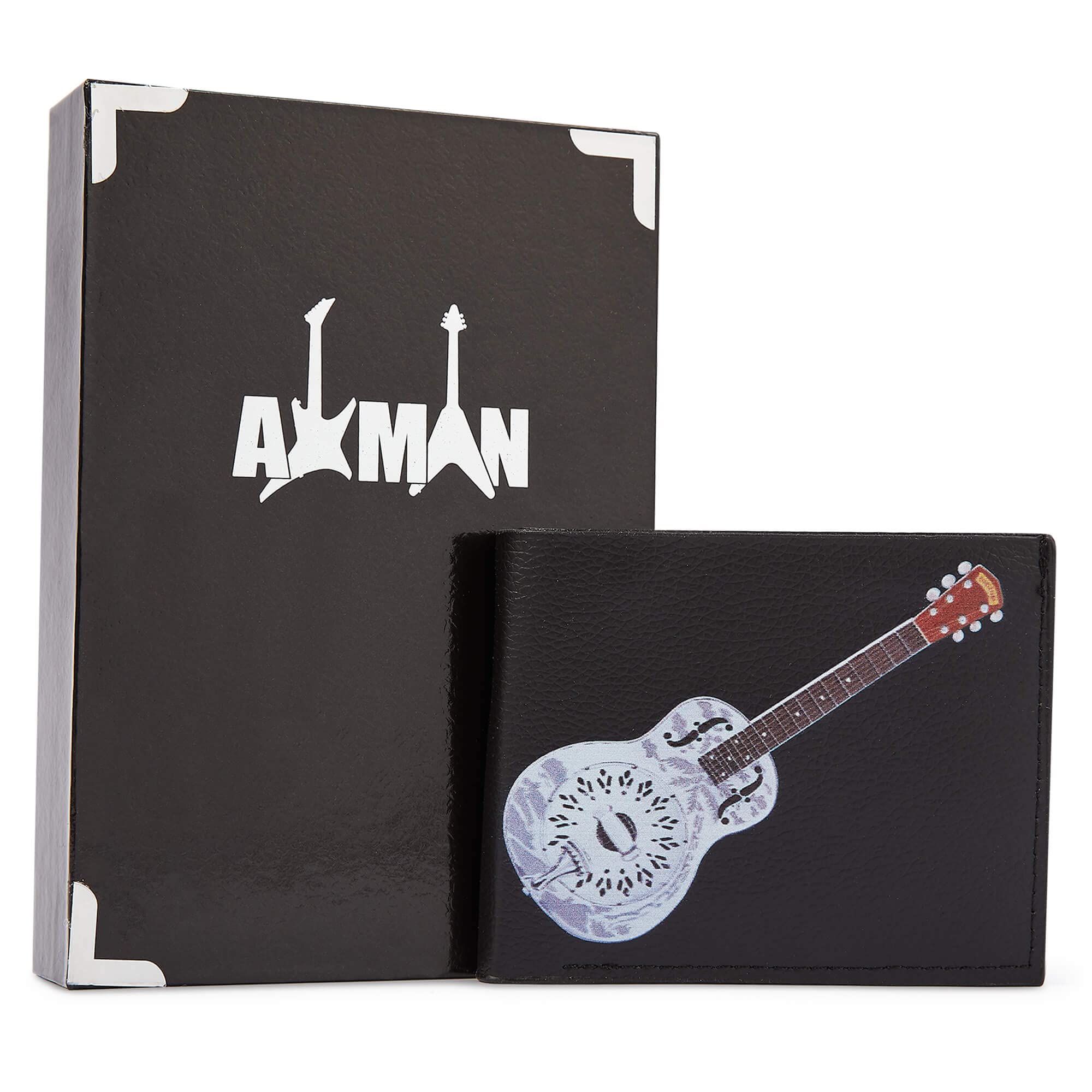 Axman Mark Knopfler Wallet with Plectrum Holder | Vegan Leather | Original Artwork | Gift Box | Mens Music Wallet