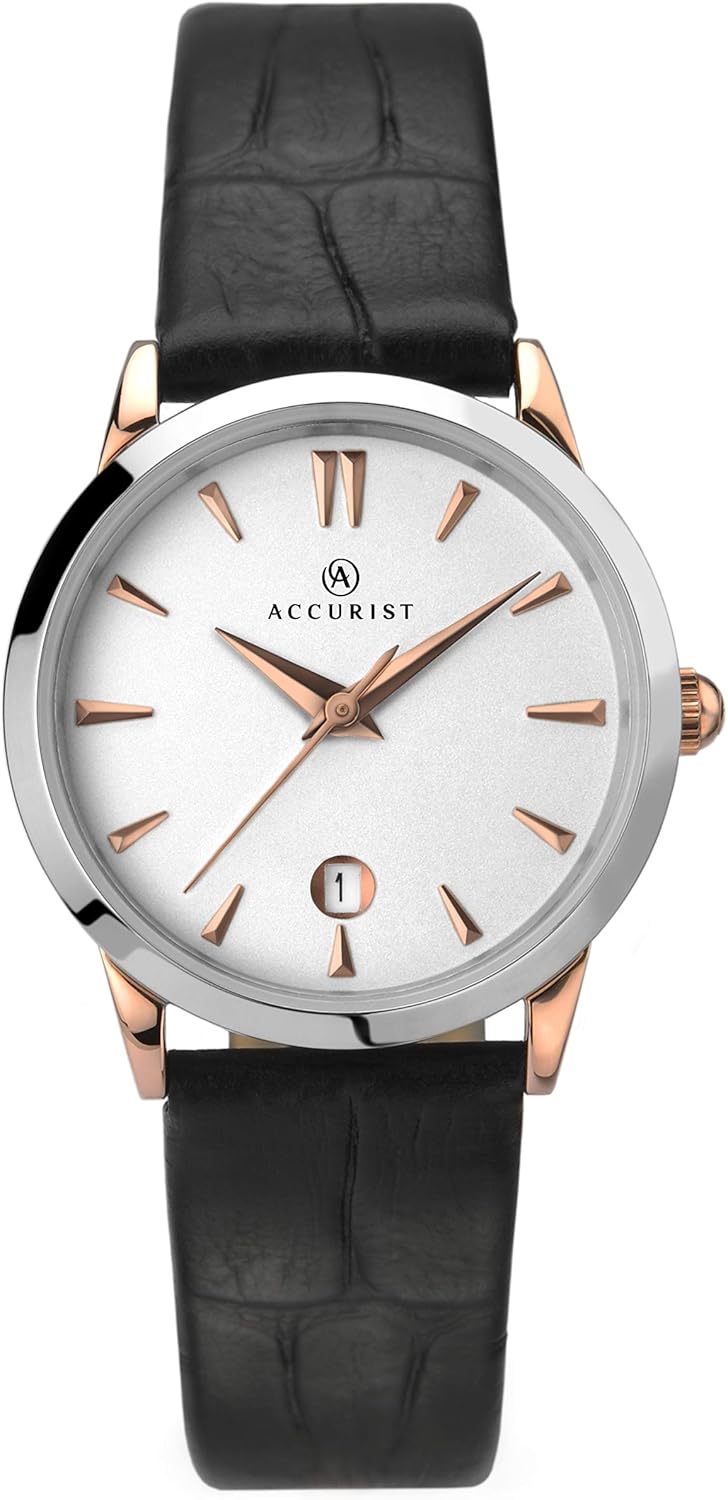 Accurist Women's Analog Japanese Quartz Watch with Leather Strap 8073