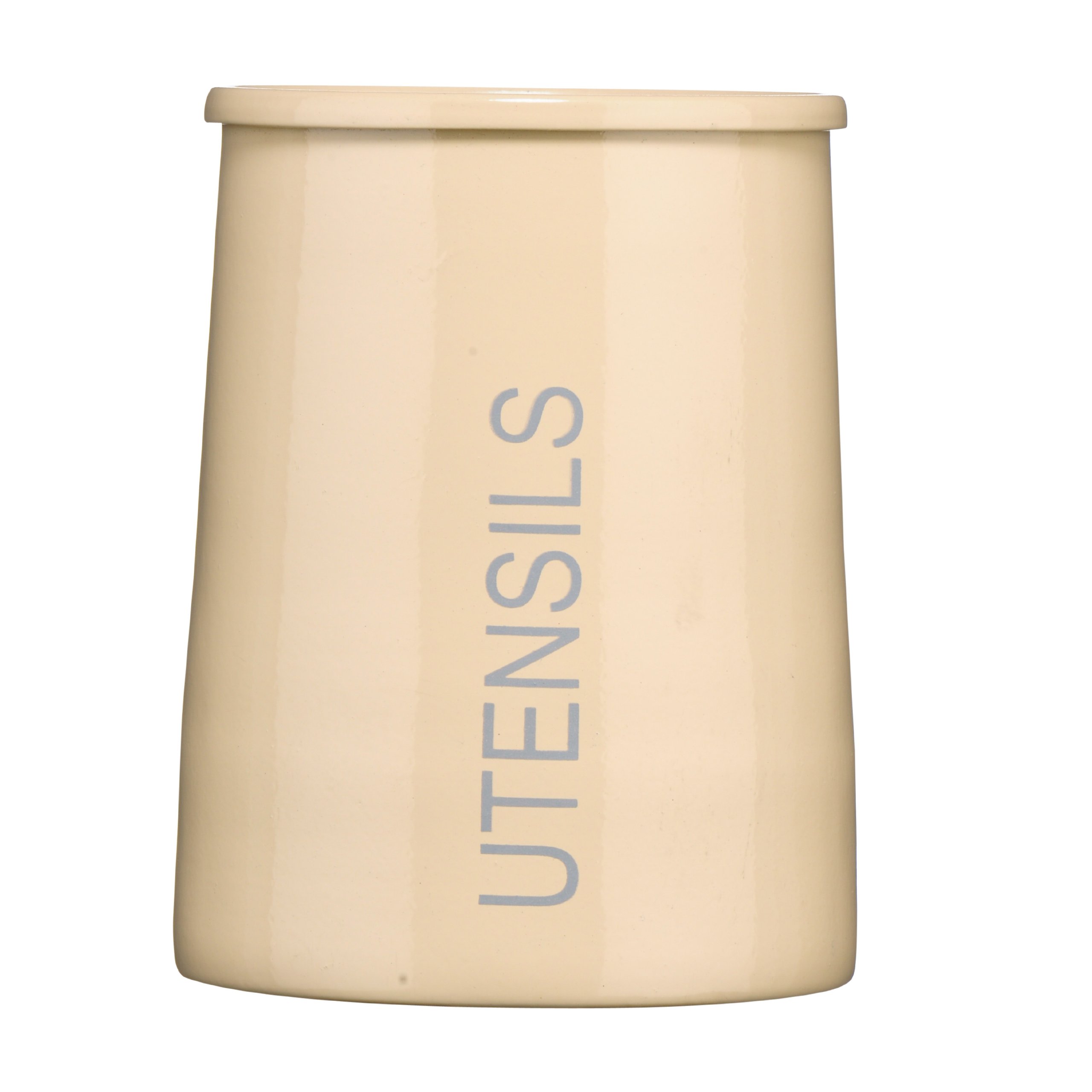 Premier Housewares Conical Utensil Holder - Cream, H14 x W11 x D11cm