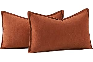 MADIZZ Textured Chenille Throw Pillow Covers Set of 2 Super Soft Decorative Pillow Covers Boho Cushion Covers Modern Farmhous