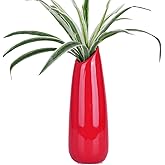 VanEnjoy 9.4" Red High Creative Oblique Opening Design Desktop Ceramic Vase Home Office Decoration Vases