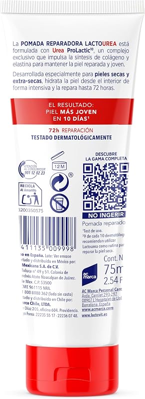- Unguento riparatore mani Lactourea 75 ml – Idratazione e Riparazione Intensiva 72h – Con Urea ProLactic10 – Calma e Ringiovanisce Pelle Secca ed Extra Secca – Risultati in 10 Giorni