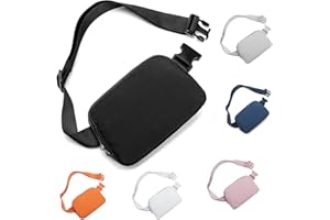 HVJCEZ Belt Bag for Women Men, Fashion Crossbody Fanny Packs Waterproof Mini Waist Bag Bum Bag with Adjustable Strap for Running, Hiking, Walking and Travel Black