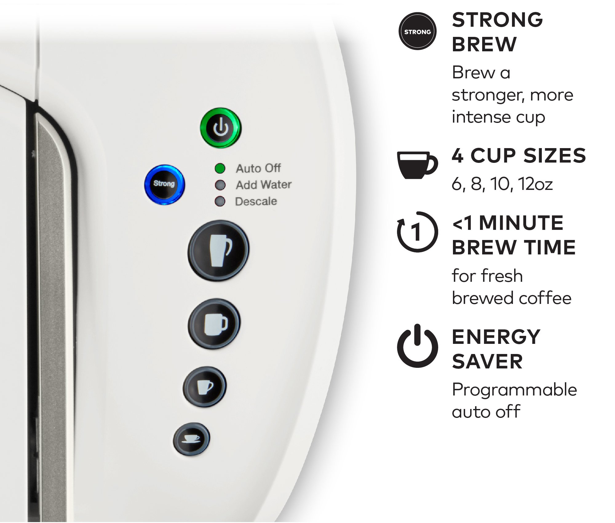 Keurig K-Select Cafetera de cápsulas K-Cup de una sola porción, blanco mate