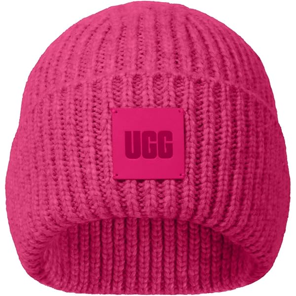 UGG Pink Knit Cuff Wool-Blend Beanie UGG BEANIE LEONARRA KNIT CUFF HAT CAP WOMENS O/S MAUVE PINK  main image 4
