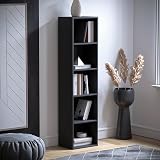 Vida Designs Oxford 5 Tier Cube Bookcase Black Wood Shelving Unit view 6