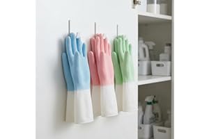 3-Pack in Size M (3 Colors) Waterproof Heavy-Duty Gloves for Kitchen Dishwashing Laundry Cleaning, Durable Non-Slip Work Glov