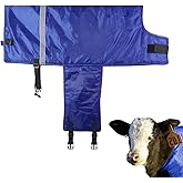 Calf Blanket - Suitable for Calves, Goats, and Sheep, Windproof and Insulated Design, Thickened Belly and Neck Protection, Adjustable Size for Complete Warmth and Comfort - 1 Piece (Blue)