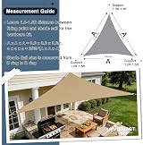 HEYOMART Sun Shade Sail 3.6x3.6x3.6m Triangle Canopy UV 98% Sand view 3