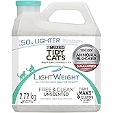 Tidy Cats Free & Clean Cat Litter, LightWeight Unscented Multi-Cat - 2.72 kg Jug
