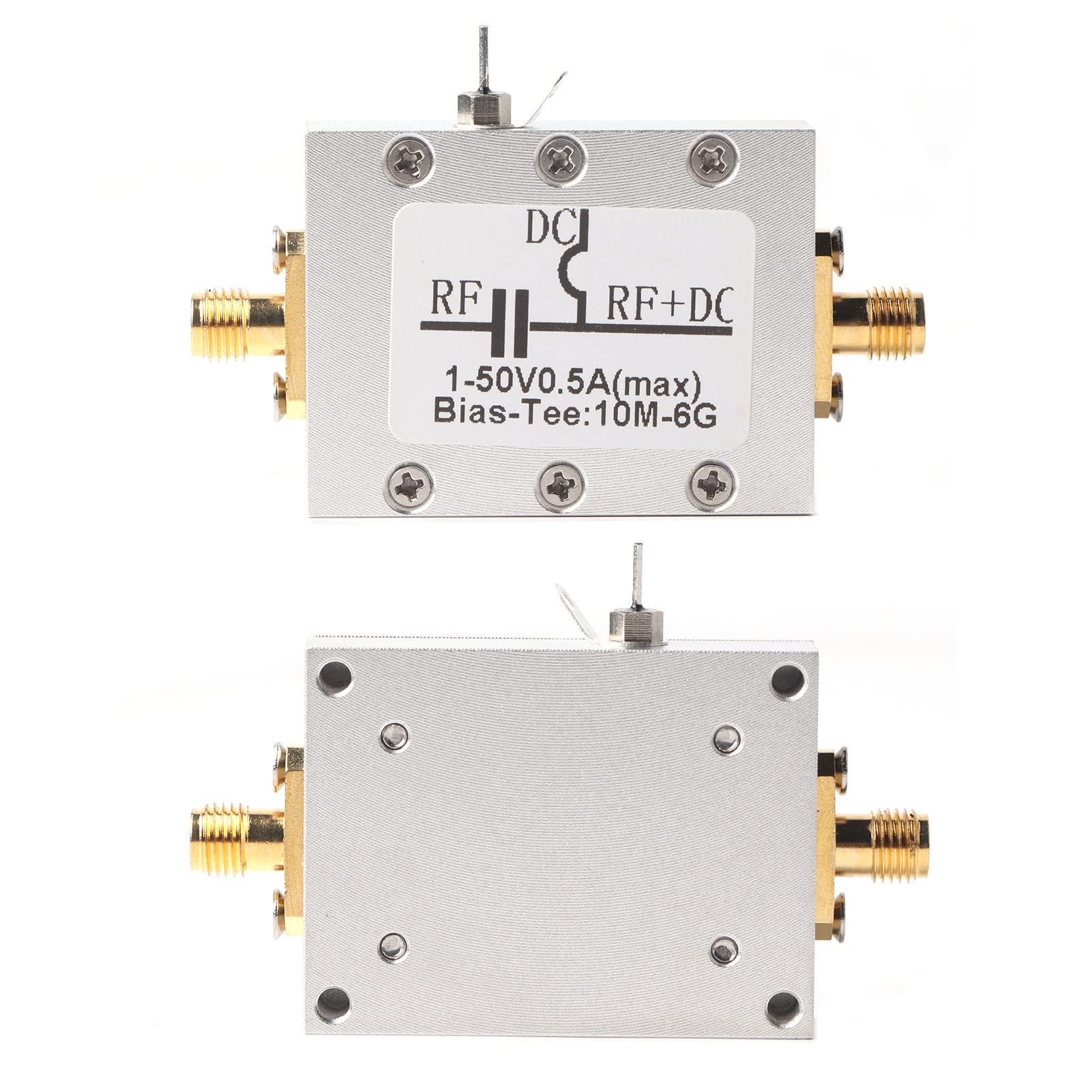 1 Pcs Bias Tee, 10MHz-6GHz Bias Tee Broadband Radio Frequency Microwave Coaxial Bias