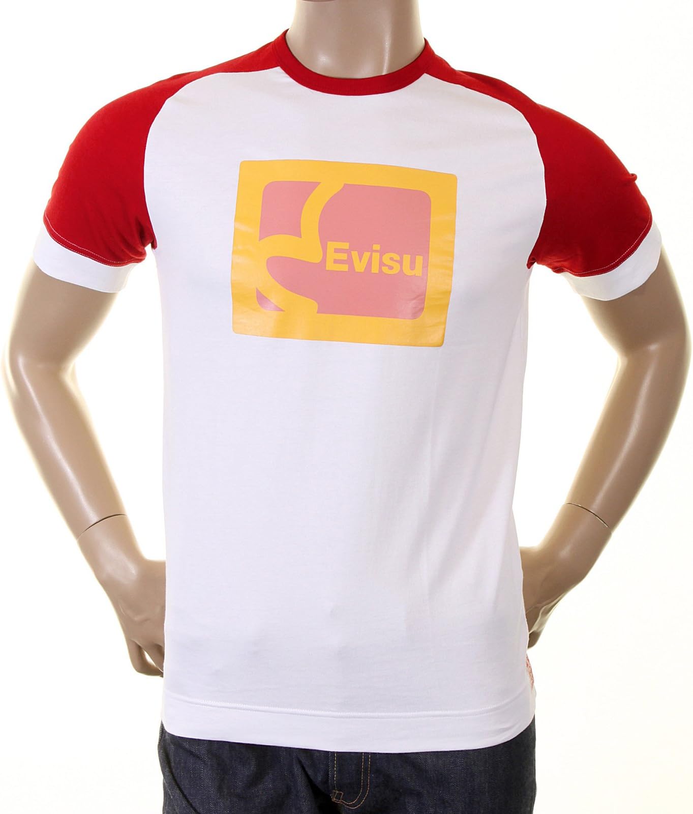 Evisu Early Original Genuine Rare White with red ES03MTS03 J07 Kodak t Shirt EVIS0223