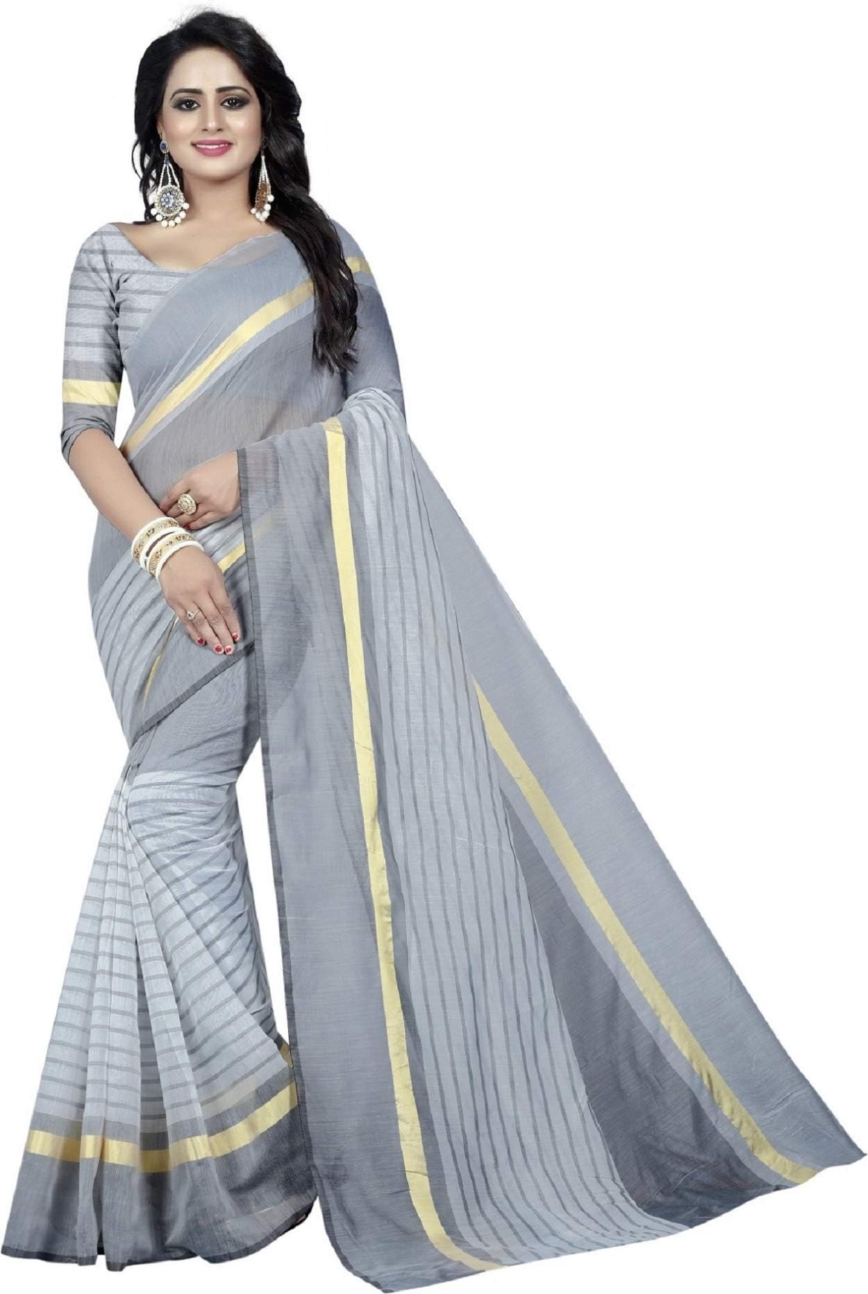 Siddheshwar Fashion Women's Multi Colour Cotton Silk With Blouse Material
