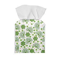 Talayituse Green Leaf Print Tissue Box Cover Square