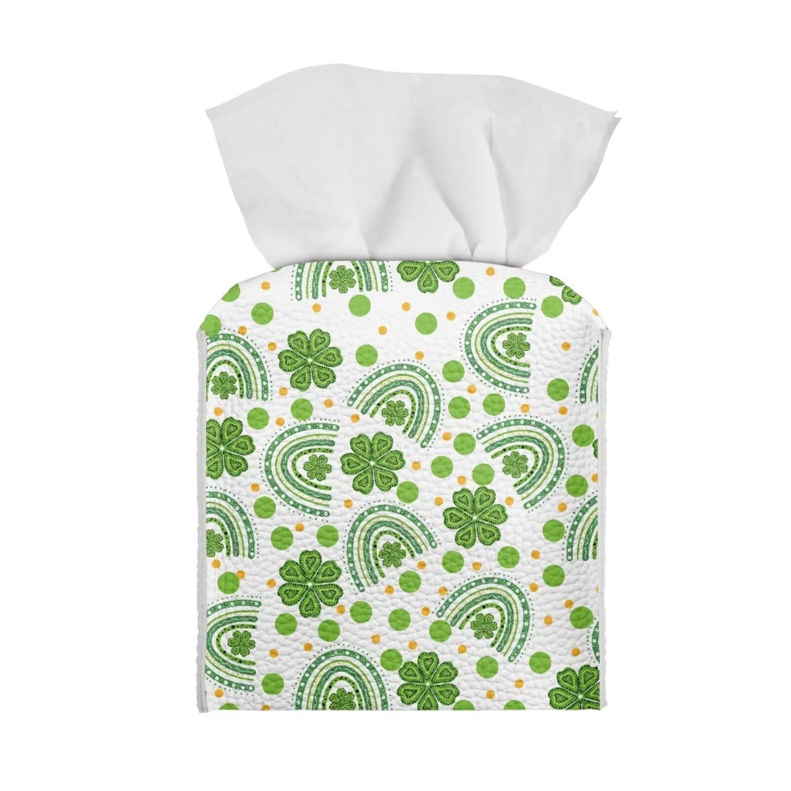 Talayituse Green Leaf Print Tissue Box Cover Square