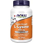 NOW Supplements, L-Lysine 1,000 mg, Double Strength, Amino Acid, 100 Tabs