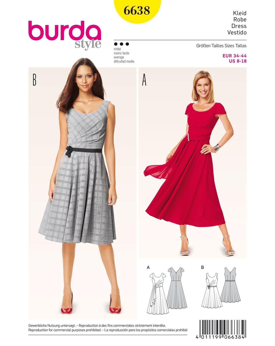 Burda b6638 Dress Sewing Pattern Paper 19 x 13 x 1 cm White
